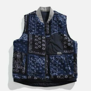 reversible bandana vest edgy & retro streetwear 6829