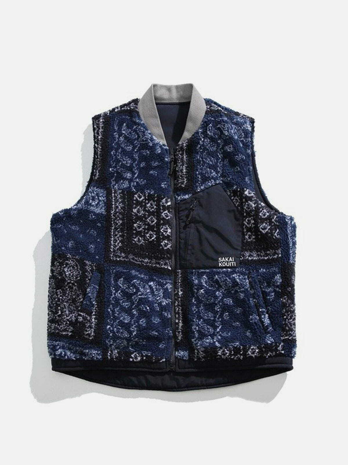 reversible bandana vest edgy & retro streetwear 6829