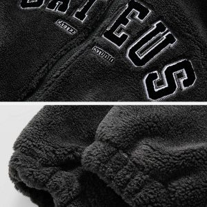 reversible sherpa hoodie   cozy & versatile urban wear 5336