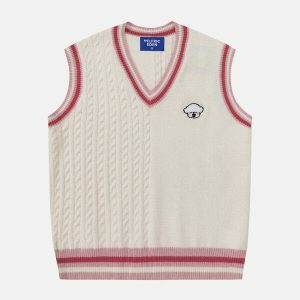 revolutionary asymmetrical texture sweater vest 3413