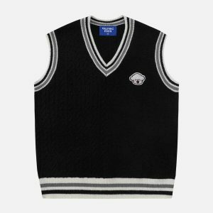 revolutionary asymmetrical texture sweater vest 6231