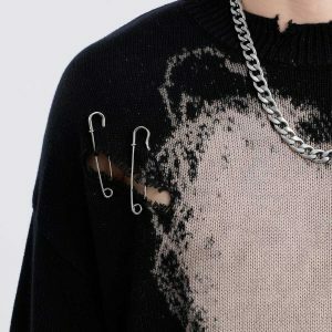 revolutionary broken design knit sweater 4381