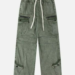 revolutionary drawstring cargo jeans urban streetwear 3854
