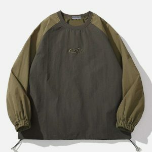 revolutionary drawstring color block sweatshirt 5115