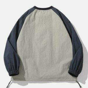 revolutionary drawstring color block sweatshirt 7963