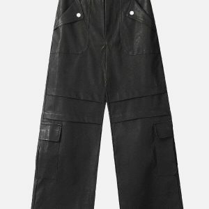 revolutionary faux leather cargo pants 8486