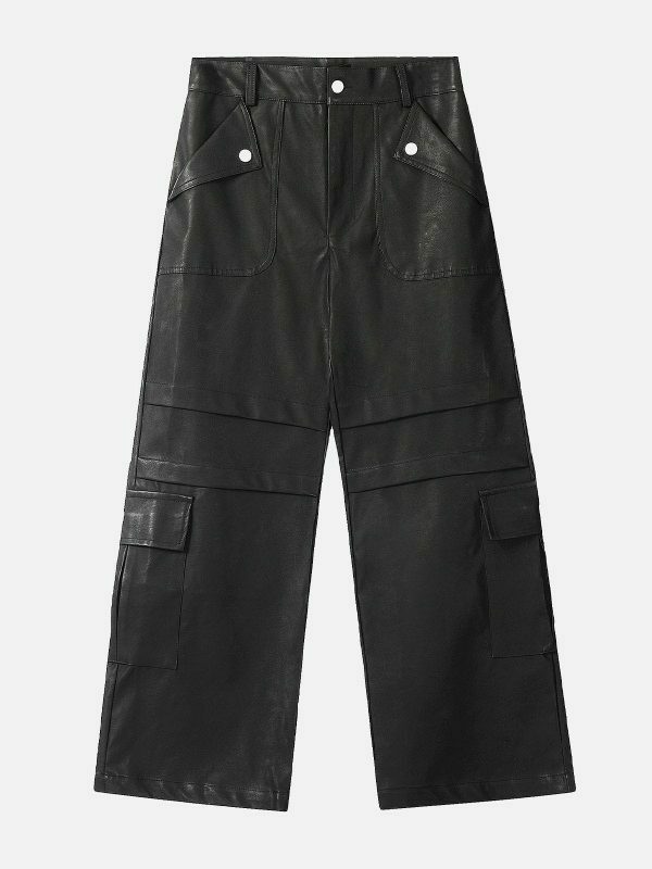 revolutionary faux leather cargo pants 8486