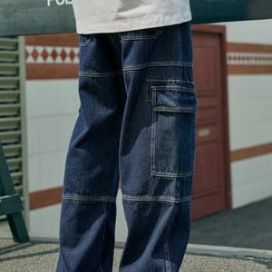 revolutionary multi pocket loose jeans 6820