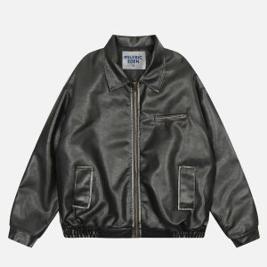 revolutionary multi pocket leather jacket 3122