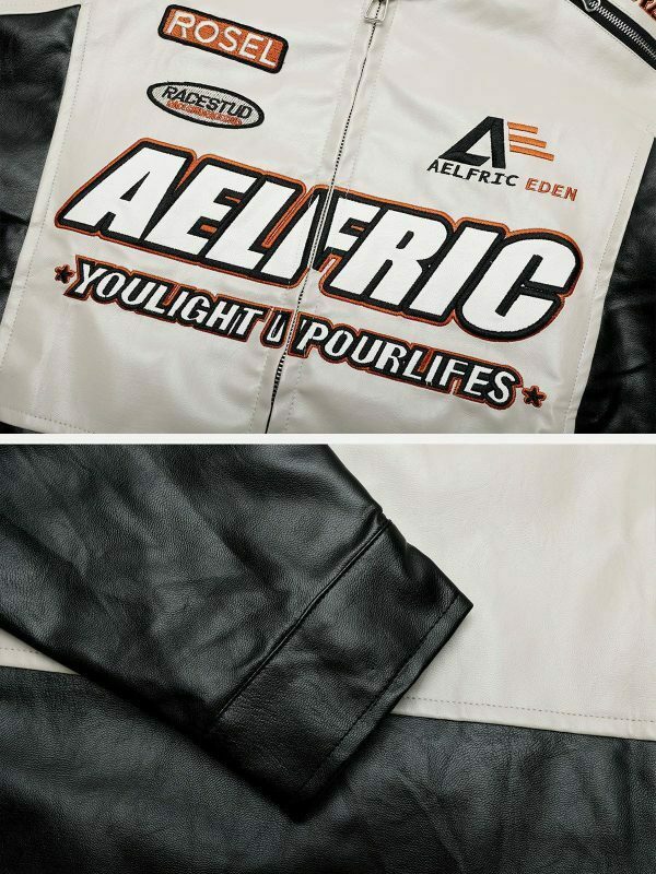 revolutionary patchwork racing jacket urban streetwear 3647