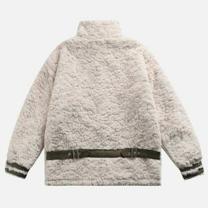 revolutionary patchwork sherpa coat urban fashion 4860