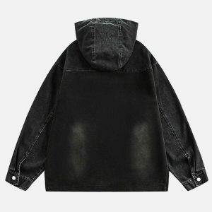revolutionary solid button hoodie edgy & sleek streetwear 5277