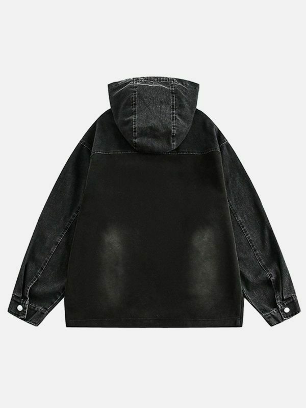 revolutionary solid button hoodie edgy & sleek streetwear 5277