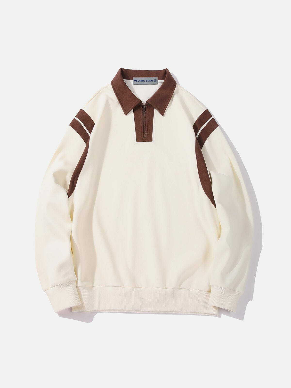 revolutionary stripe patchwork polo sweatshirt 3707