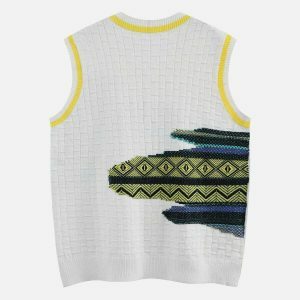 revolutionary tribal pattern sweater vest 3084