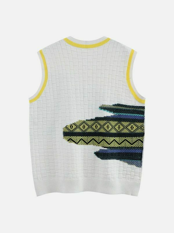 revolutionary tribal pattern sweater vest 3084