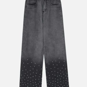 rhinestone gradient jeans iconic & vibrant streetwear 2746