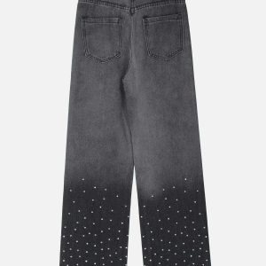 rhinestone gradient jeans iconic & vibrant streetwear 5327