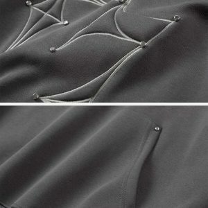 rivet line graphic hoodie edgy streetwear essential 5912