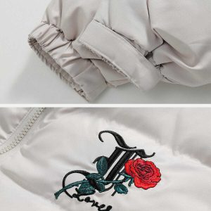 rose embroidered winter coat chic & luxurious design 2012