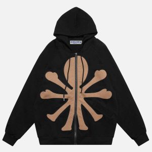 shadow design applique hoodie urban streetwear 3595