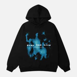 shadow print hoodie abstract design youthful edge 8785