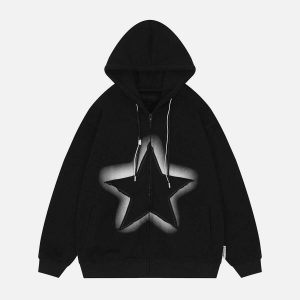 sharp corner zip hoodie   edgy & dynamic streetwear icon 4628