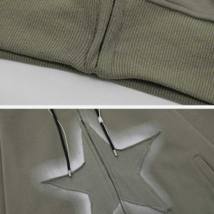 sharp corner zip hoodie   edgy & dynamic streetwear icon 7009