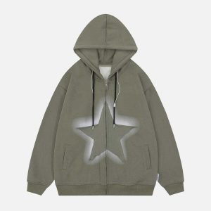 sharp corner zip hoodie   edgy & dynamic streetwear icon 7864