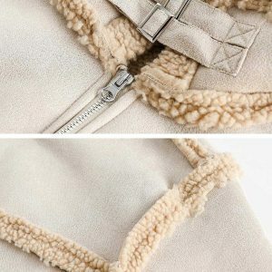 sherpa patchwork coat edgy & vibrant streetwear 1232