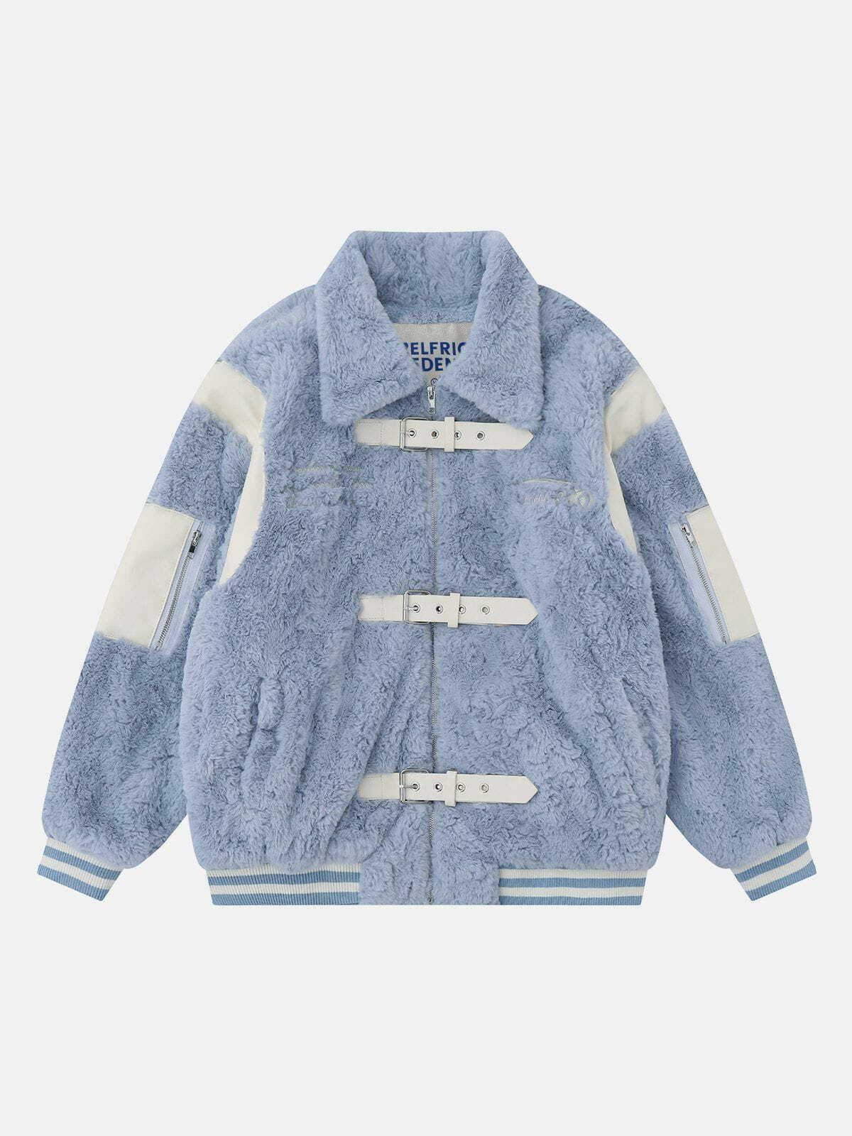 sherpa patchwork coat edgy & vibrant streetwear 7187