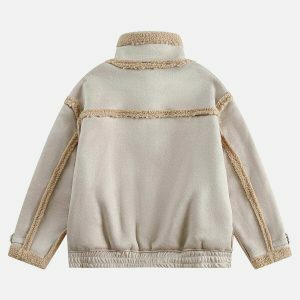 sherpa patchwork coat edgy & vibrant streetwear 7934
