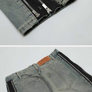 side zip up jeans   sleek & youthful streetwear essential 8983