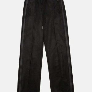 side zip suede sweatpants   sleek & youthful streetwear staple 7557