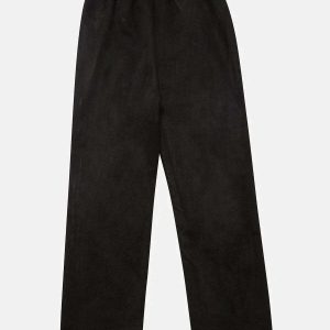 side zip suede sweatpants   sleek & youthful streetwear staple 8801