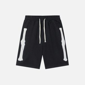 skeleton print shorts youthful & edgy streetwear staple 2705