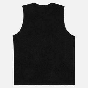 skeleton print vest   edgy streetwear essential 1817