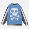 skeleton stitched sweater dynamic color contrast 8996