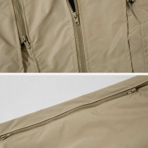 sleek anorak with solid zip detail   urban chic outerwear 1698