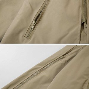 sleek anorak with solid zip detail   urban chic outerwear 4913