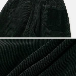 sleek corduroy black pants urban fashion essential 4127