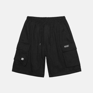 sleek discreet pocket shorts   minimalist urban wear 2924