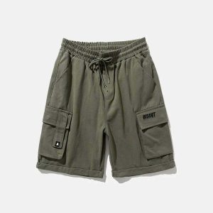 sleek discreet pocket shorts   minimalist urban wear 4914