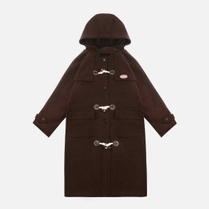 sleek extended winter coat solid color & urban elegance 5828