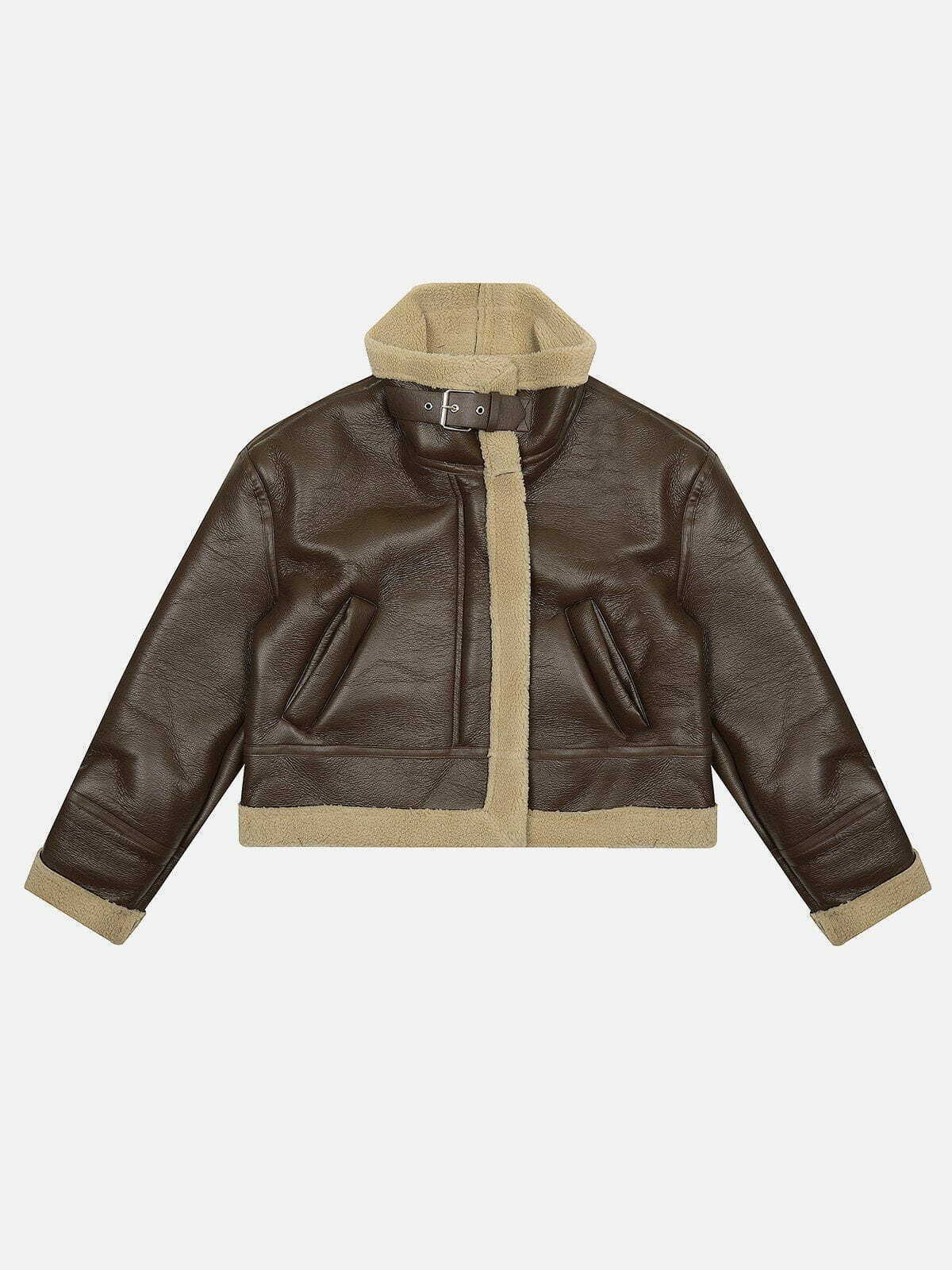 sleek faux leather racing jacket   urban & youthful style 5959