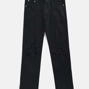 sleek hollow straight jeans minimalist urban appeal 1598
