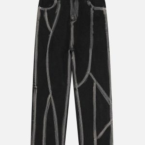 sleek line segmentation jeans   urban chic & ed 6739