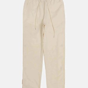 sleek pant cuff buttoned trousers minimalist design 2091