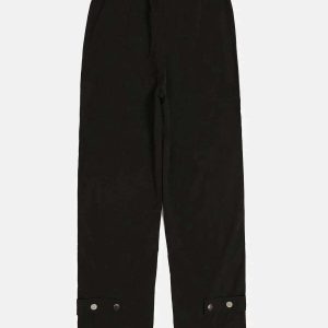 sleek pant cuff buttoned trousers minimalist design 8835