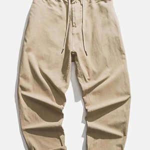 sleek pure color pants minimalist & versatile style 6134